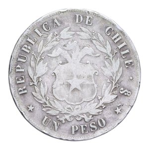 reverse: CILE REPUBBLICA 1 PESO 1855 AG. 24,47 GR. MB-BB (COLPI)