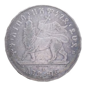 reverse: ETIOPIA MENELIK II (1889-1913) BIRR AG. 27,76 GR. BB