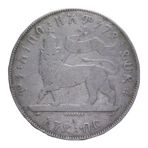 reverse: ETIOPIA MENELIK II (1889-1913) BIRR AG. 27,85 GR. BB