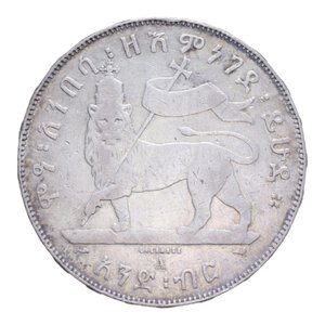 reverse: ETIOPIA MENELIK II (1889-1913) BIRR AG. 28,05 GR. BB+