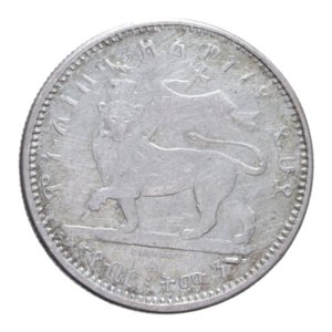 reverse: ETIOPIA MENELIK II (1889-1913) 1/8 BIRR AG. 3,48 GR. BB 