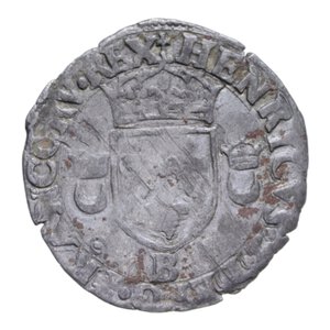 obverse: FRANCIA ENRICO II (1547-1559) DOUZAIN 1555 (ROUEN) AG. 2,37 GR. BB+