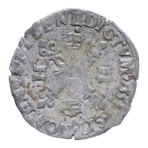 reverse: FRANCIA ENRICO II (1547-1559) DOUZAIN 1555 (ROUEN) AG. 2,37 GR. BB+
