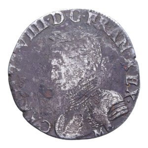 obverse: FRANCIA TOULOSE CARLO IX (1560-1574) TESTONE 1565(?) AG. 9,18 GR. qBB/BB