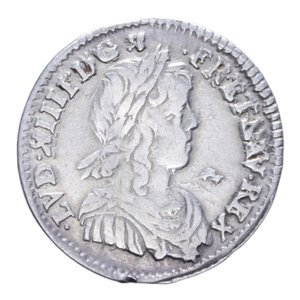 obverse: FRANCIA LUIGI XIV (1643-1715) 1/12 DI SCUDO (N - MONTPELLIER) AG. 2,15 GR. BB