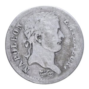 obverse: FRANCIA NAPOLEONE I (1804-1814) MEZZO FRANCO 1808 A (PARIGI) AG. 2,24 GR. qBB