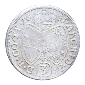reverse: AUSTRIA LEOPOLDO I 3 KREUZER 1681 MI. 1,56 GR. BB-SPL