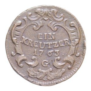 reverse: AUSTRIA MARIA TERESA 1 KREUTZER 1763 G CU. 10,51 GR. BB+