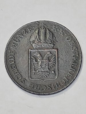 obverse: AUSTRIA. 1/2 KREUZER 1816 a C 22,7MM/4,24GR BB.