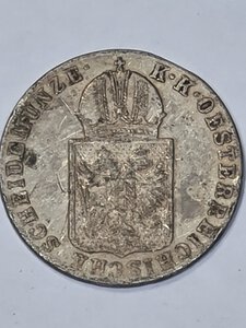 obverse: AUSTRIA. 6 KREUZER 1849 c C 19,5MM/1,8GR QBB.