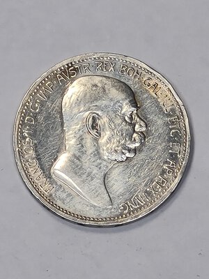 obverse: AUSTRIA. 1 CORONA 1908 C 23MM/5GR QSPL.