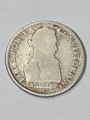 obverse: BOLIVIA. 1 SOLES 1830 jl NC 21MM/3GR MB.