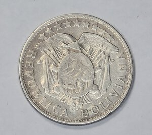 obverse: BOLIVIA. 50 CENT 1902 C 29,7MM/11,4GR BB.