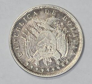 obverse: BOLIVIA. 20 CENT 1909 C 23,5MM/4GR BB++.