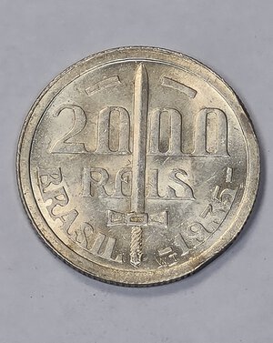 reverse: BRASILE. 2000 REIS 1935 C 26MM/7,95GR QSPL.