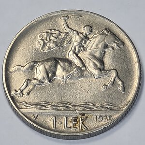 reverse: ALBANIA. 1 LEK 1930 v C 26,7MM/9,18GR BB.