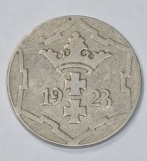 reverse: DANZICA. 10 PFENNIG 1923 NC 21,5MM/4GR MB+.