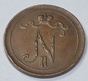 obverse: FINLANDIA. 10 PENNYA 1916 C 30MM/12,77GR BB.