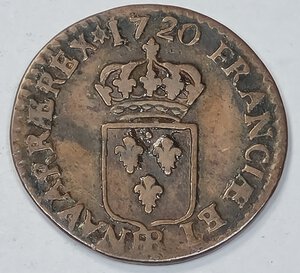 reverse: FRANCIA. 1 LIARD 1720 C 26,3MM/2,5GR MB.