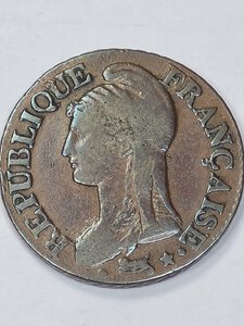 obverse: FRANCIA. 5 CENT 1797 C 28MM/10,45GR MB++.