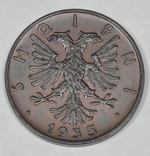 obverse: ALBANIA. 2 QUINDAR 1935 C 21,6MM/4,42GR SPL/QFDC.