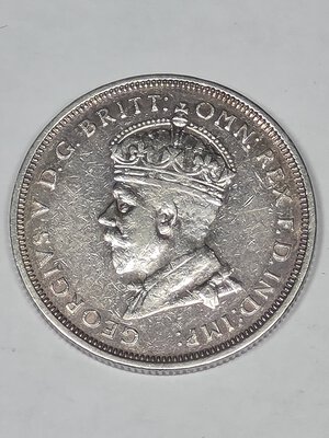 obverse: AUSTRALIA. 1 FIORINO  1947 C 28,5MM/11,3GR QBB.