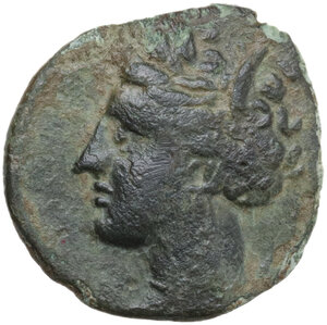 obverse: Zeugitania, Carthage. AE 13 mm., late 4th to early 3rd century BC