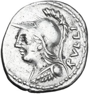 obverse: P. Servilius M.f. Rullus. AR Denarius, 100 BC