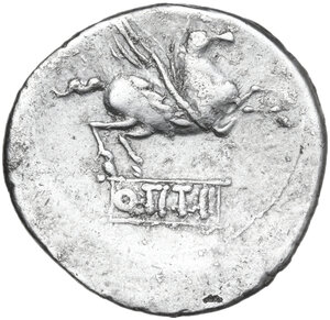 reverse: Q. Titius. AR Denarius, 90 BC