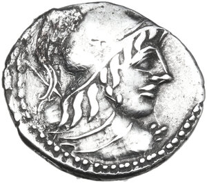 obverse: Cn. Cornelius Lentulus Clodianus. AR Denarius, 88 BC