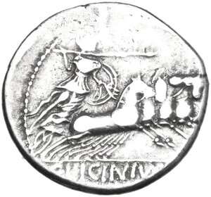 reverse: C. Licinius L. f. Macer. AR Denarius, 84 BC