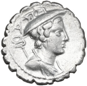 obverse: C. Mamilius Limetanus. AR Denarius serratus, 82 BC