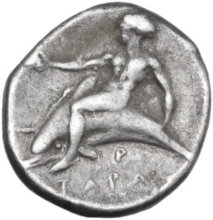 reverse: Southern Apulia, Tarentum. AR Nomos, c. 380-340 BC