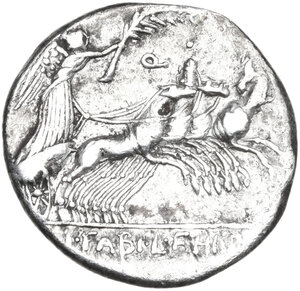reverse: C. Annius and L. Fabius Hispaniensis. AR Denarius, mint moving between North Italy and Spain, 82-81 BC