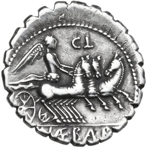reverse: C. Naevius Balbus.. AR Denarius serratus, 79 BC