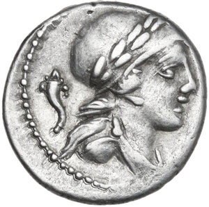 obverse: M. Volteius. AR Denarius, Rome mint, 78 BC