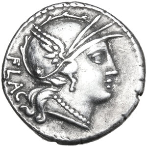 obverse: L. Rutilius Flaccus. AR Denarius, 77 BC