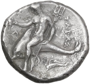 reverse: Southern Apulia, Tarentum. AR Nomos, 332-302 BC