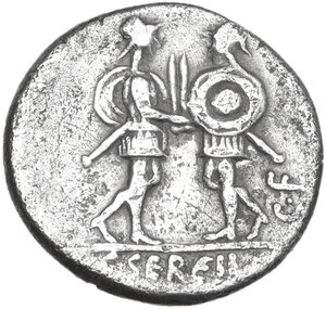 reverse: C. Servilius C.f.. AR Denarius, 57 BC