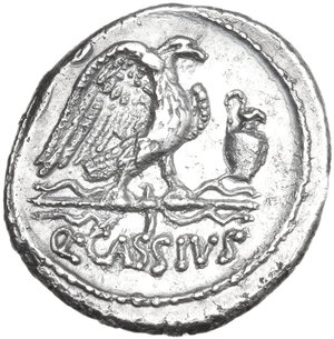 reverse: Q. Cassius Longinus. AR Denarius, 55 BC