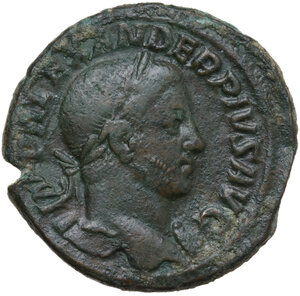 obverse: Severus Alexander (222-235 AD). AE Sestertius, 232 AD