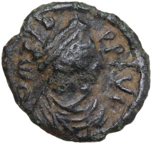 obverse: Tiberius II Constantine (578-582).. AE Pentanummium. Constantinople mint. Struck 579-582