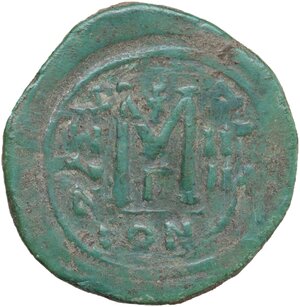 reverse: Heraclius (610-641).. AE Follis, Constantinople mint, 613-614