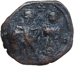 obverse: Heraclius, with Heraclius Constantine (610-641).. AE Follis, Constantinople mint, dared RY 20 (629-630)