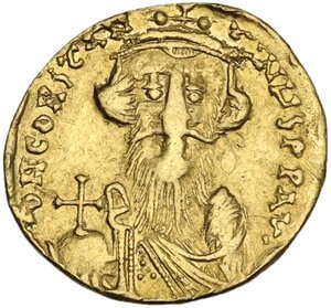 obverse: Constans II (641-668)..  AV Light Solidus of 23 Siliquae, Constantinople mint, 651-654 AD