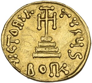 reverse: Constans II (641-668)..  AV Light Solidus of 23 Siliquae, Constantinople mint, 651-654 AD