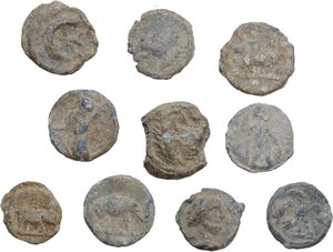 obverse: Leads from Ancient World.. Lot of ten (10) roman lead tesserae
