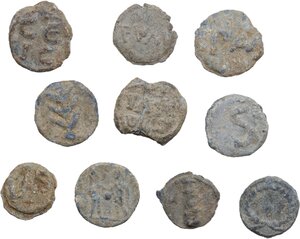 reverse: Leads from Ancient World.. Lot of ten (10) roman lead tesserae