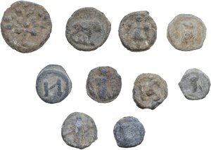 obverse: Leads from Ancient World.. Lot of ten (10) unclassified leaden tesserae
