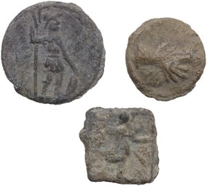 obverse: Leads from Ancient World.. Lot of three (3) unclassified leaden tesserae